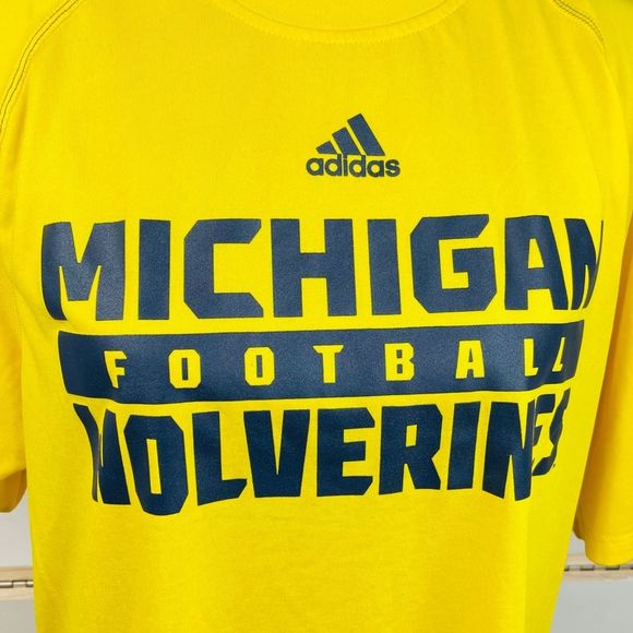 Adidas Michigan Wolverines Football Shirt, Yellow, Large - Picture 5 of 8